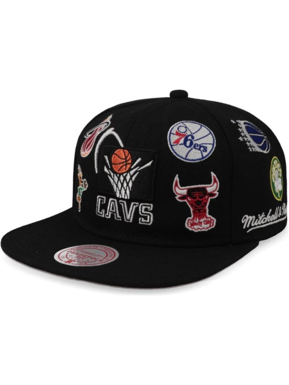 Deadstock NBA All Over Teams Black Snapback Hat - Stylish Sports Cap for Fans